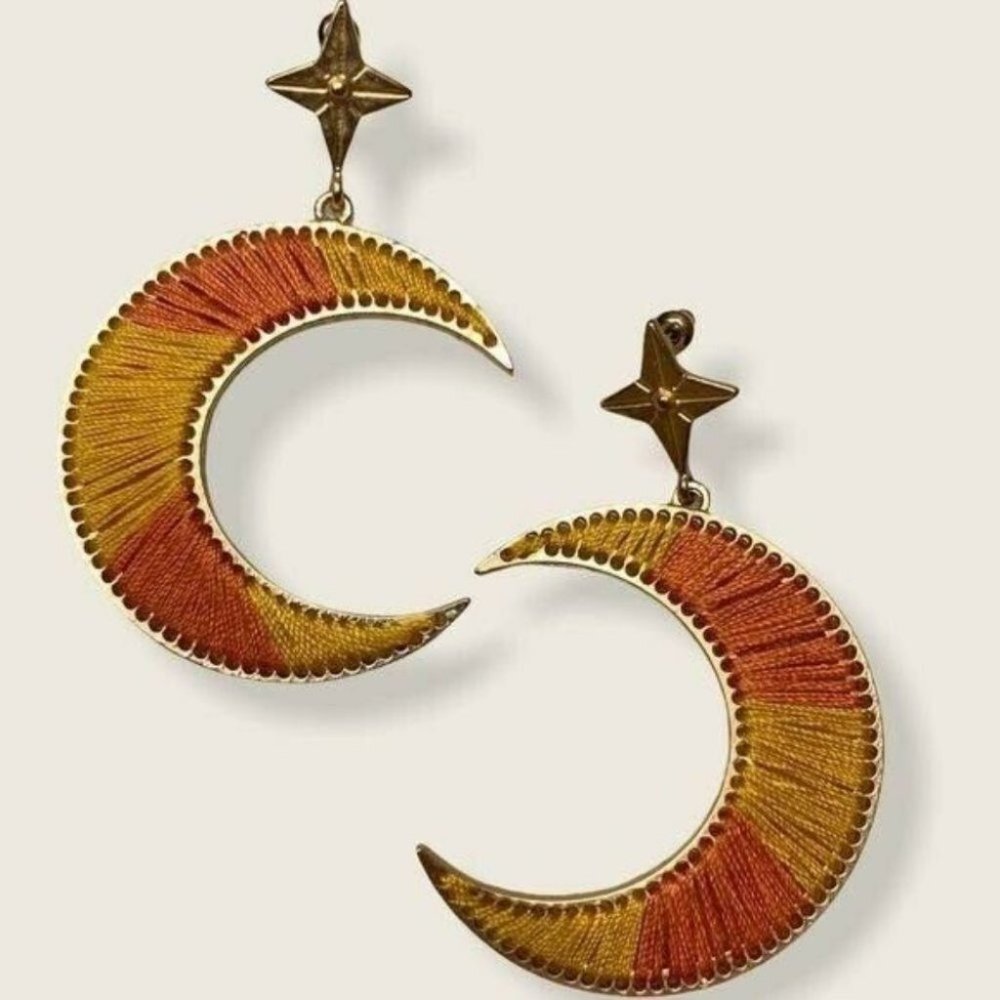 Women Fashion  Multicolored Moon Earrings